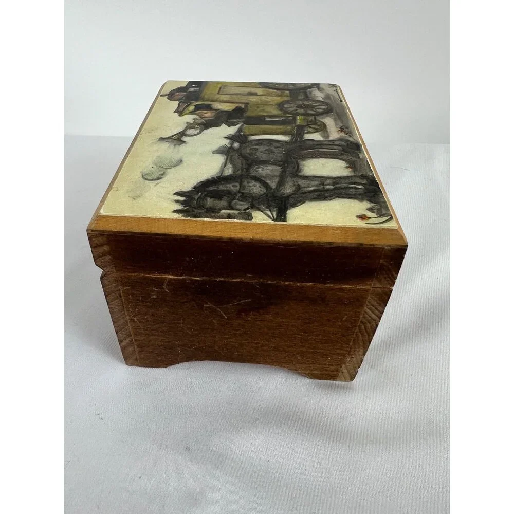 VTG Hummel Wood Music Box Edelweiss Swiss Movement The Mail is Here - Picture 5 of 9